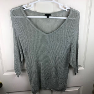 Torrid Gray Silver Sparkly V-Neck Sweater Size 0